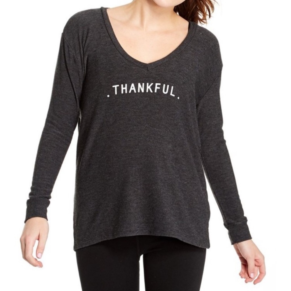 good hYOUman “Thankful” Robin Long Sleeve Top Gray Size Large